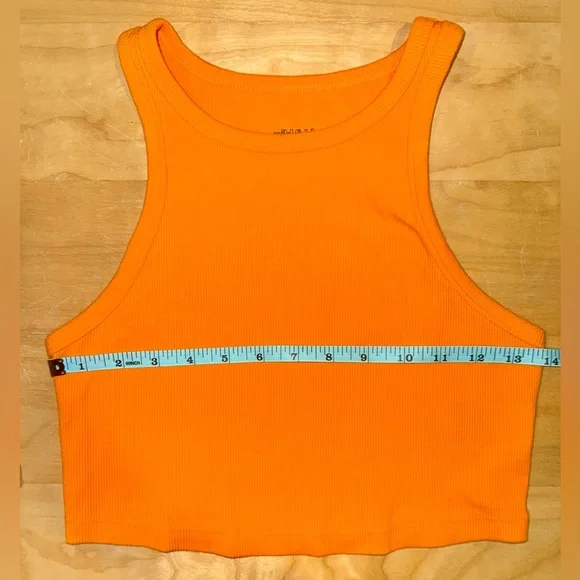 Wild Fable Vibrant Orange Ribbed Crop Tank Top - Picture 4 of 6